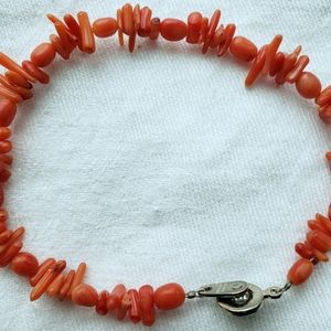 Orange spiney coral bracelet